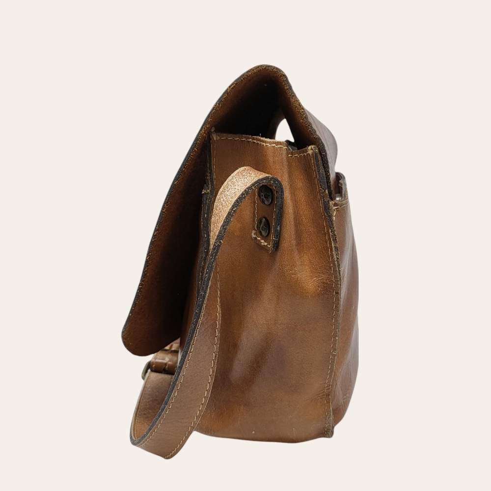 Patricia Nash Brown Leather Map-Print Shoulder Bag - Picture 2 of 15